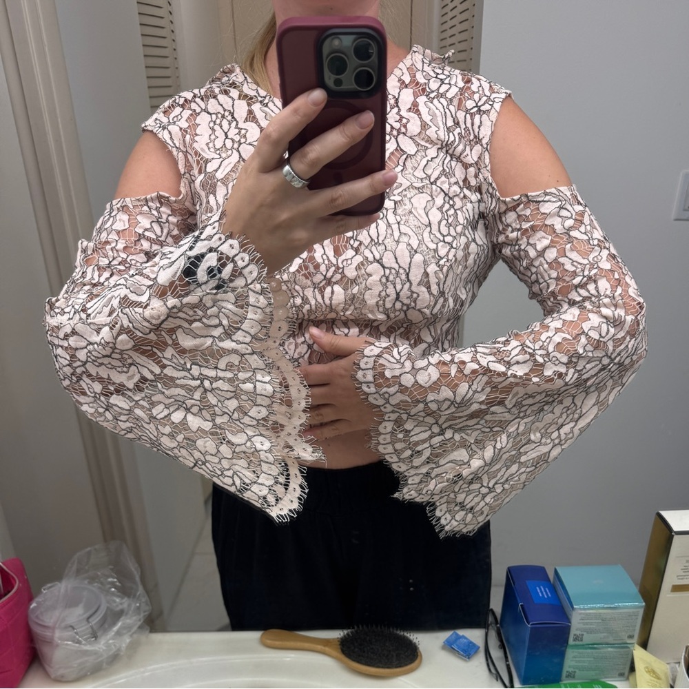 Princess Poly Lace Pink Crop Top. Size: M, Worn once